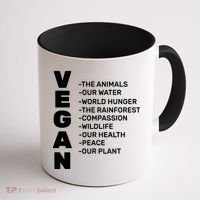 Vegan Because Of Life Coffee Mug thumb 1