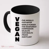 Vegan Because Of Life Coffee Mug thumb 0