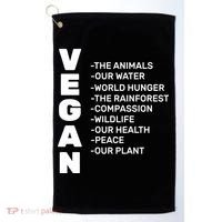 Vegan Because Of Life Golf Towel thumb 0