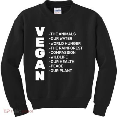 Vegan Because Of Life Kids Sweatshirt