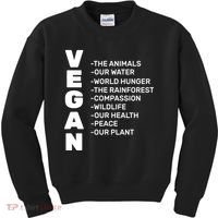 Vegan Because Of Life Kids Sweatshirt thumb 0