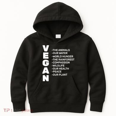 Vegan Because Of Life Kids Hoodie