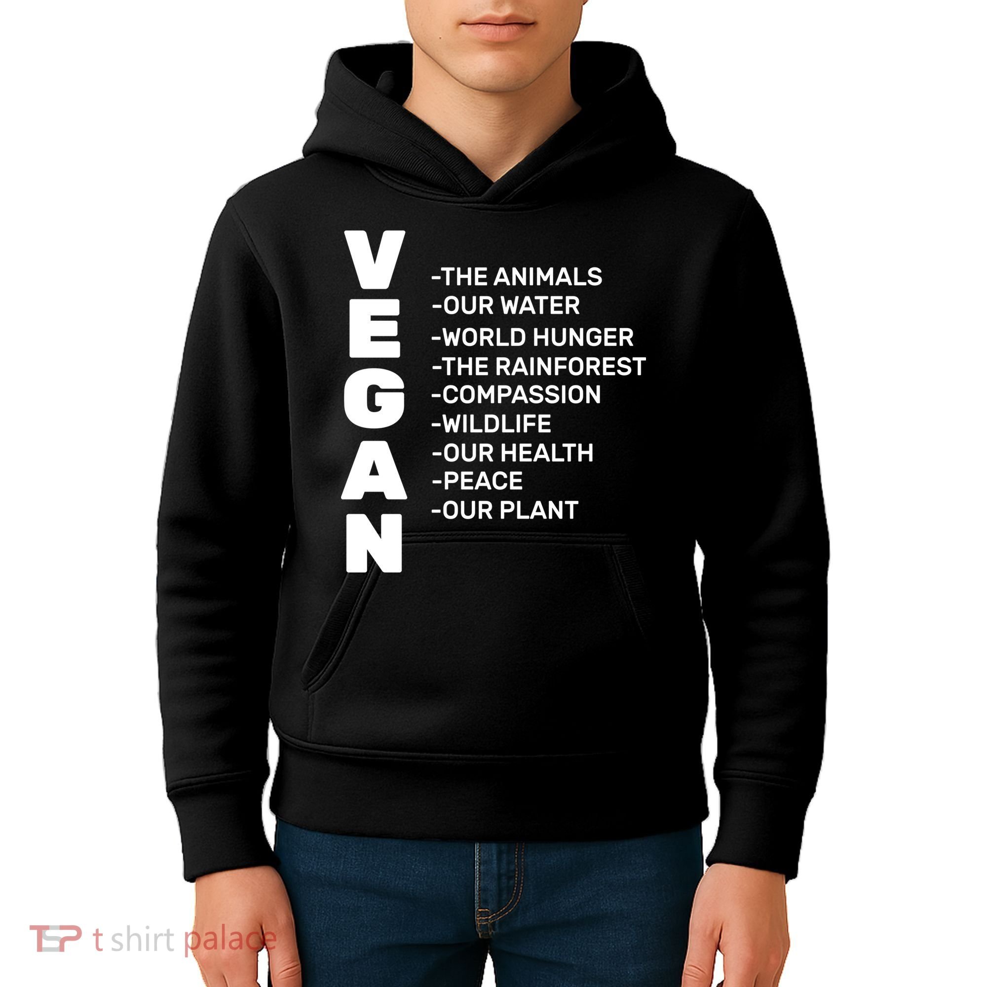 Vegan Because Of Life Kids Hoodie
