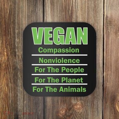 Vegan Message Coaster