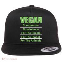 Vegan Message Flat Bill Trucker Hat thumb 0