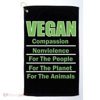 Vegan Message Golf Towel thumb 0