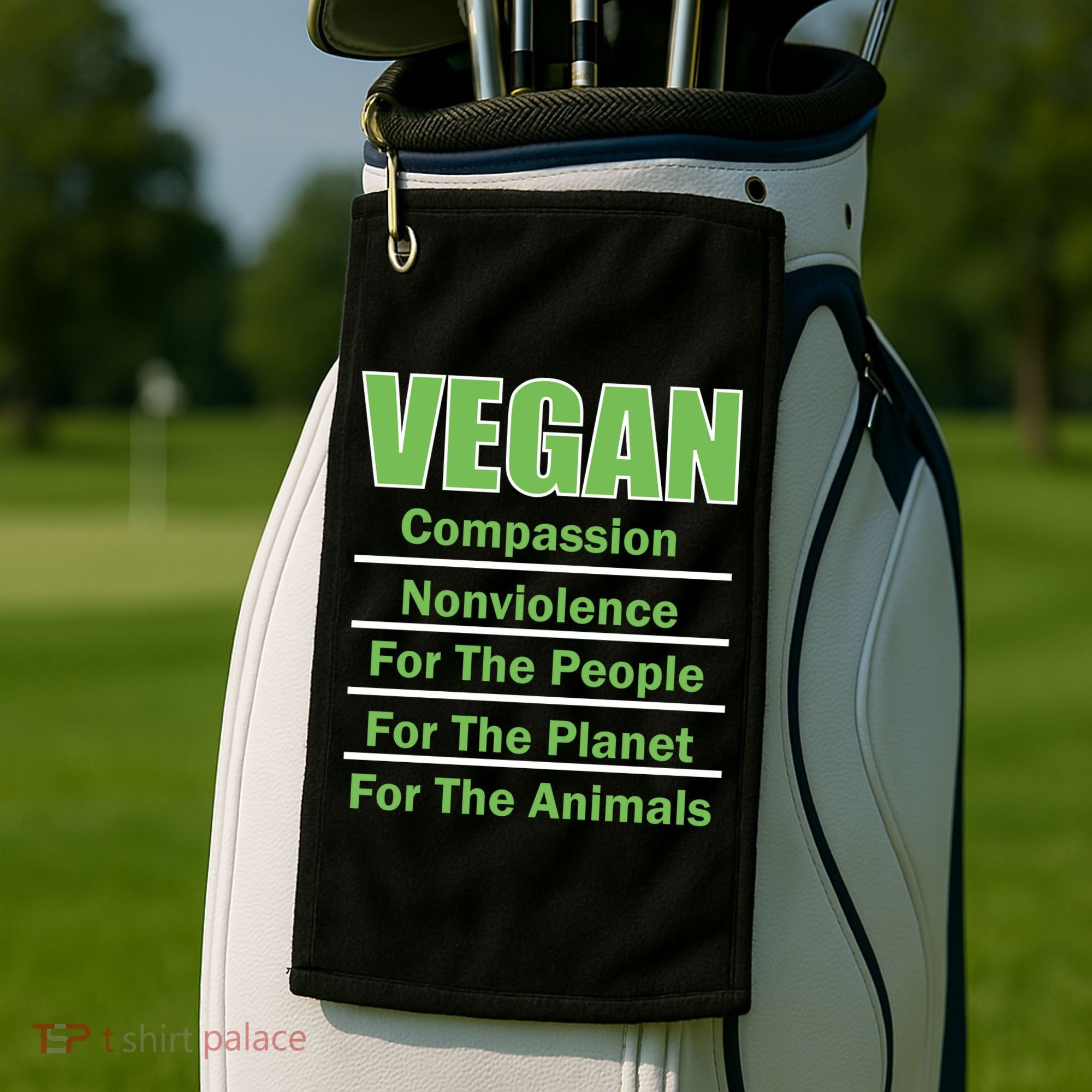 Vegan Message Golf Towel