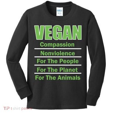 Vegan Message Kids Long Sleeve Shirt
