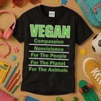 Vegan Message Kids T-Shirt thumb 3