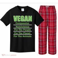 Vegan Message Kids Plaid Pajama Set thumb 0