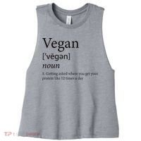 Vegan Protein Definition Women's Racerback Cropped Tank thumb 0
