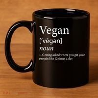Vegan Protein Definition 11oz C Handle Ceramic Mug thumb 4