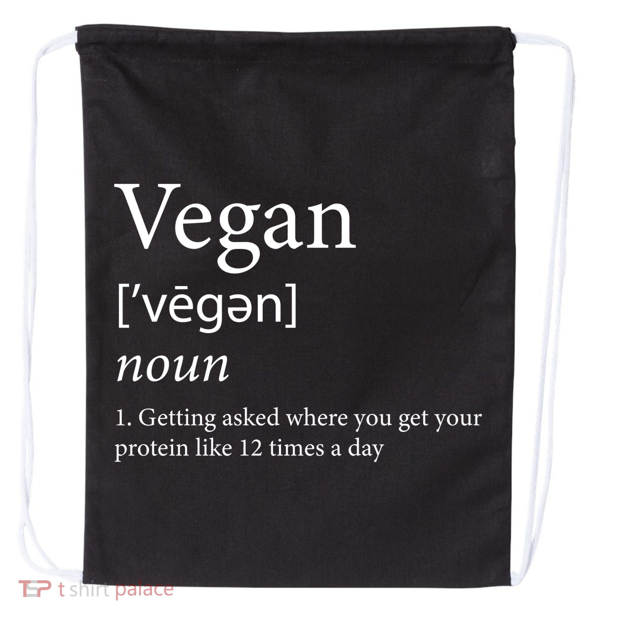 Vegan Protein Definition Drawstring Bag