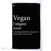 Vegan Protein Definition Golf Towel thumb 0