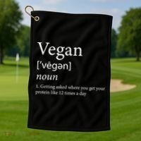 Vegan Protein Definition Golf Towel thumb 1