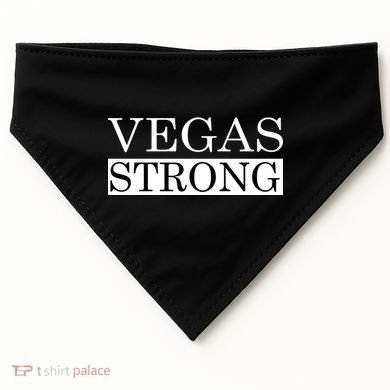 Vegas Strong Classy News Text USA-Made Doggie Bandana