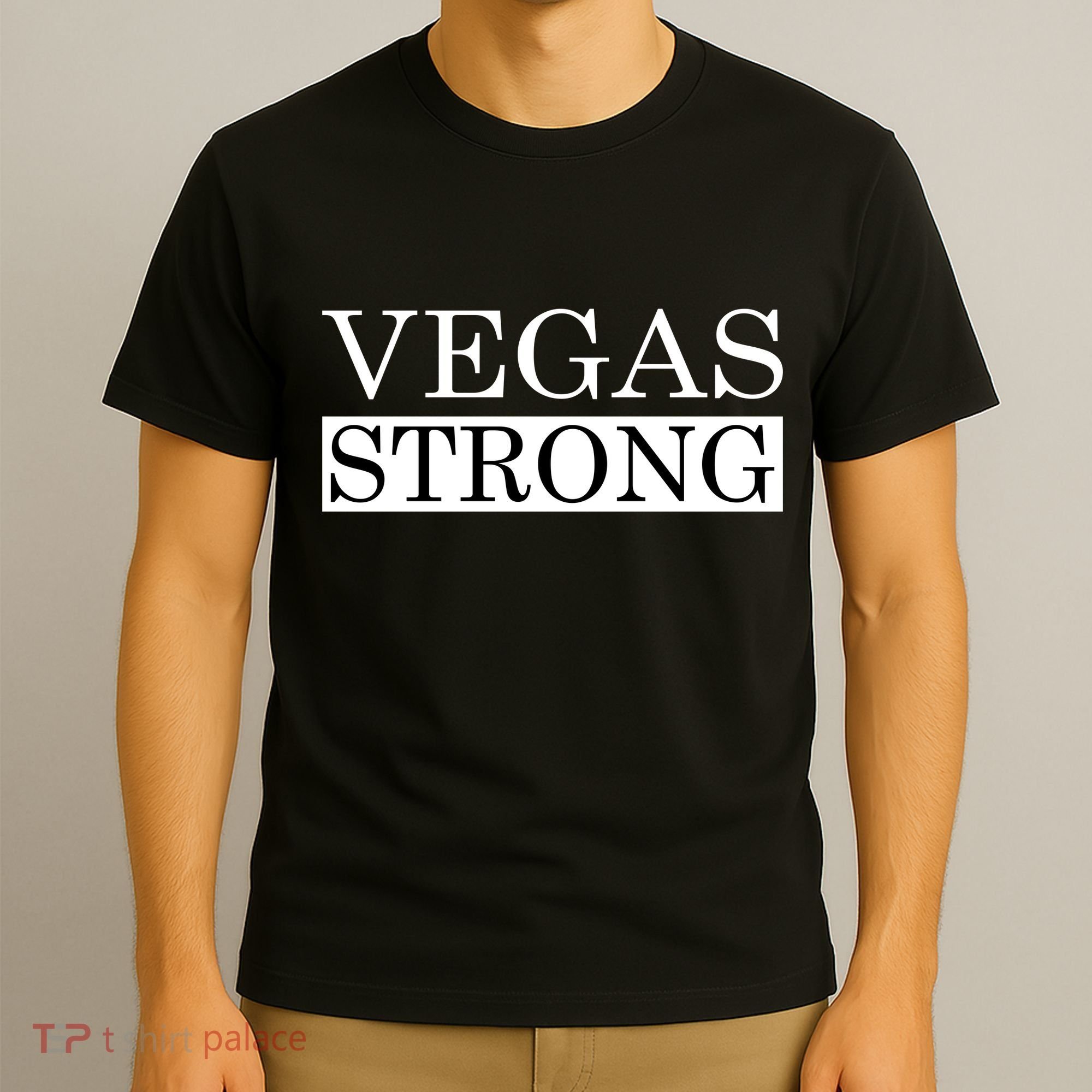 Vegas Strong Classy News Text T-Shirt