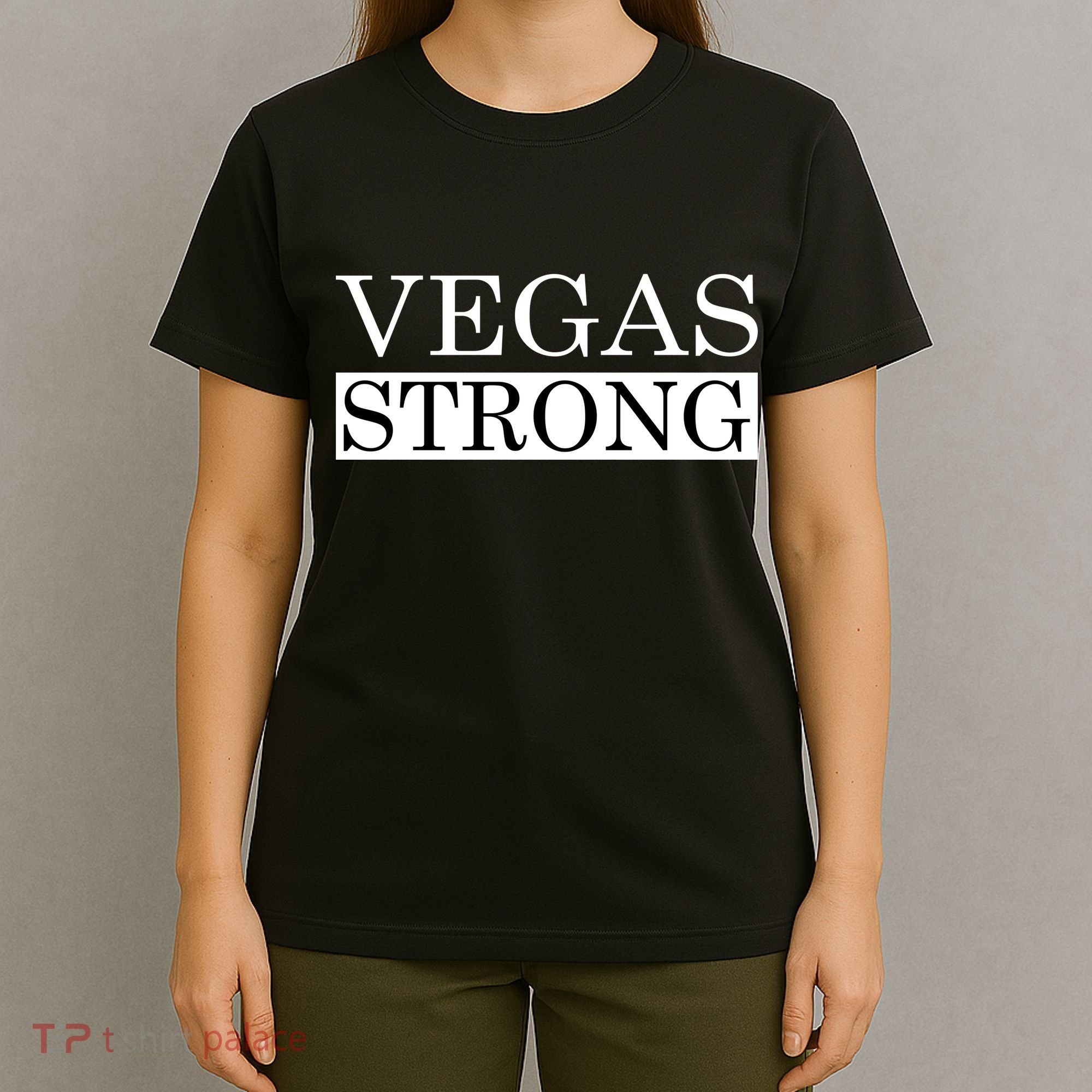 Vegas Strong Classy News Text T-Shirt