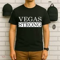 Vegas Strong Classy News Text T-Shirt thumb 6