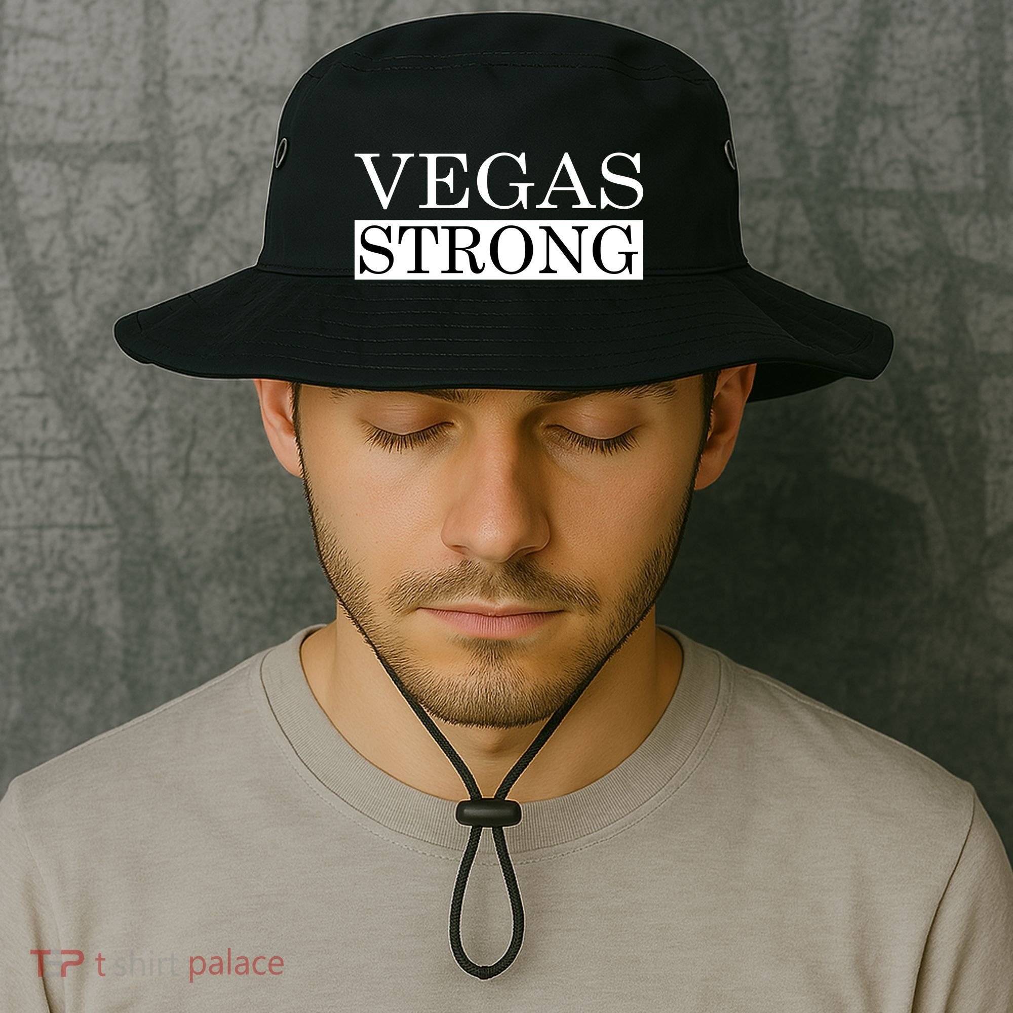Vegas Strong Classy News Text Bucket Hat