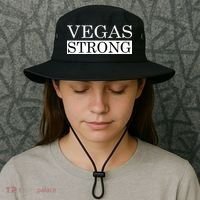 Vegas Strong Classy News Text Bucket Hat thumb 3