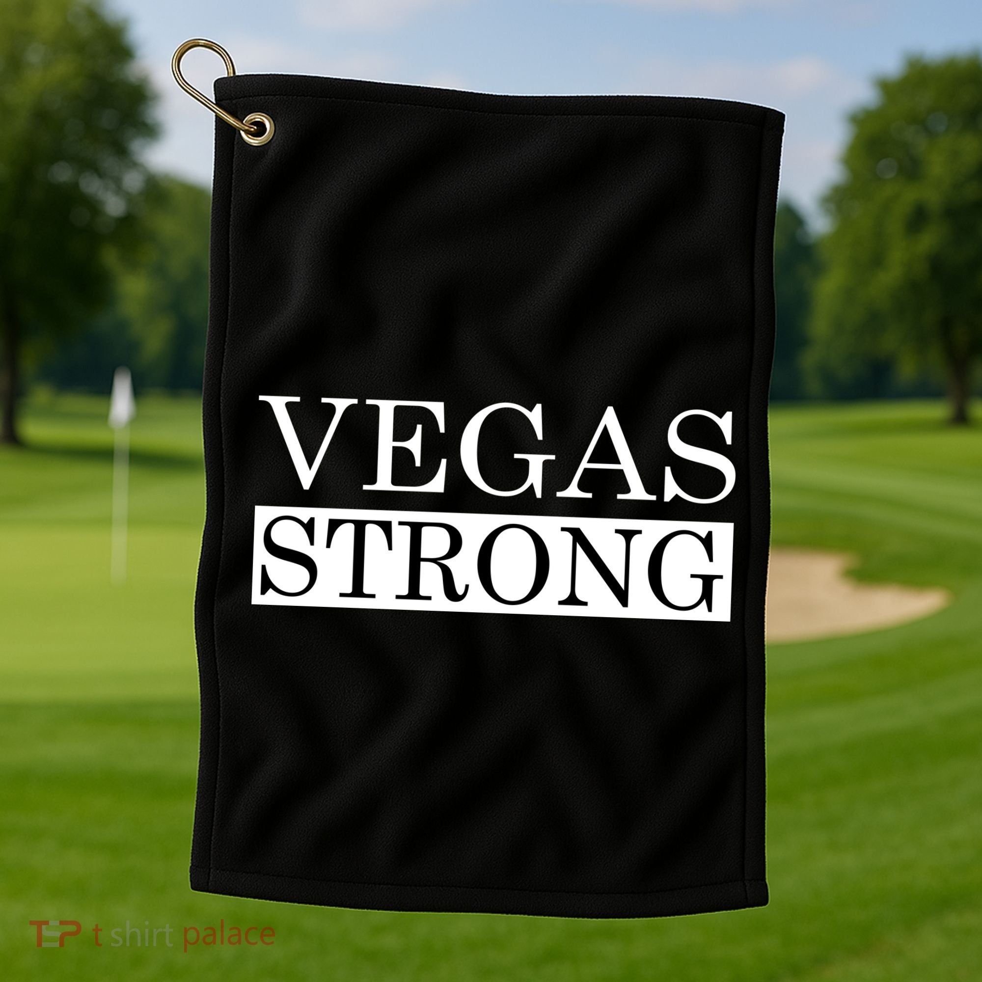 Vegas Strong Classy News Text Golf Towel