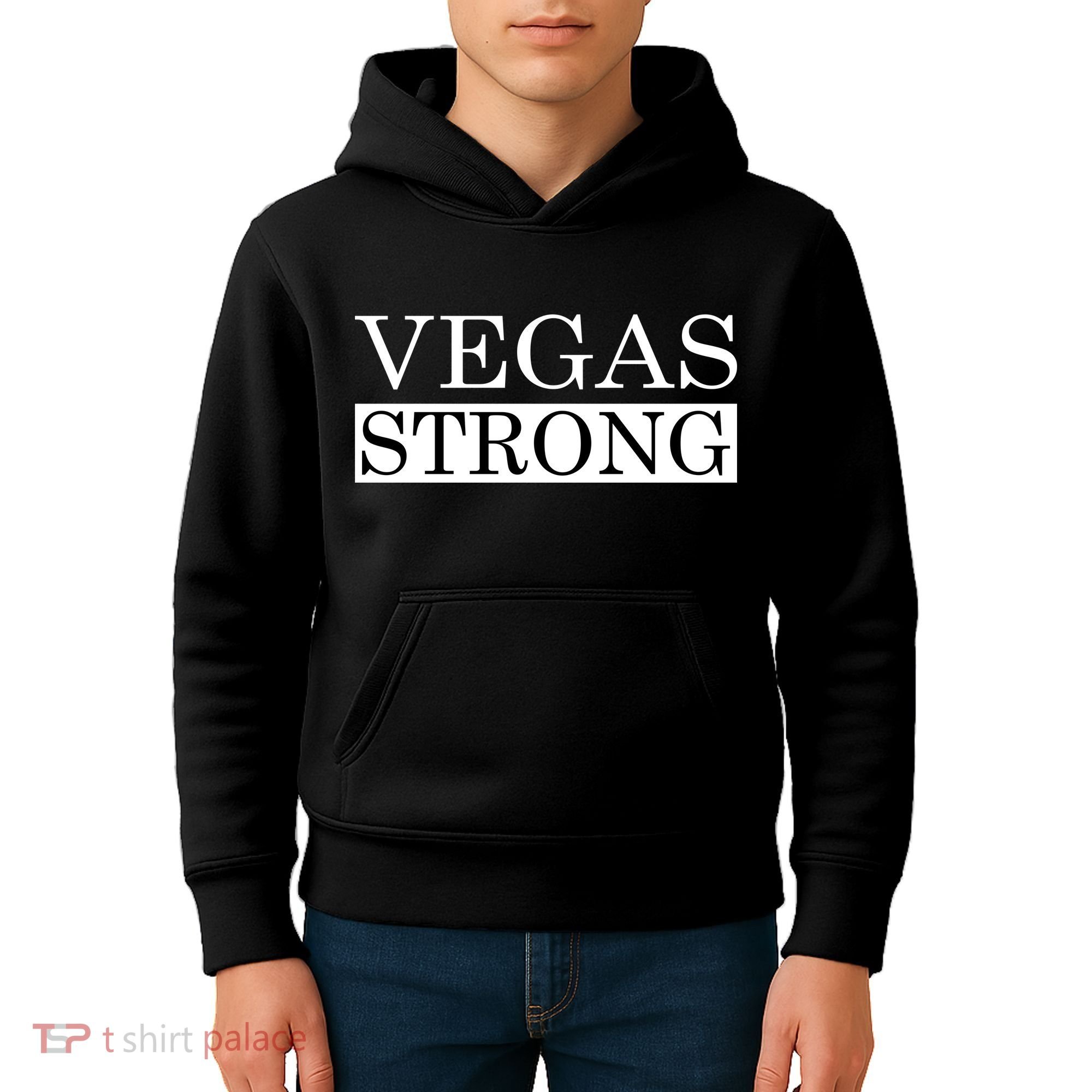 Vegas Strong Classy News Text Kids Hoodie