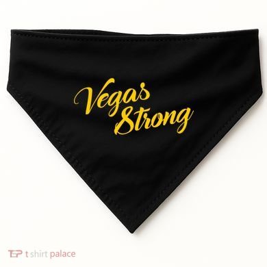 Vegas Strong Gold Script USA-Made Doggie Bandana