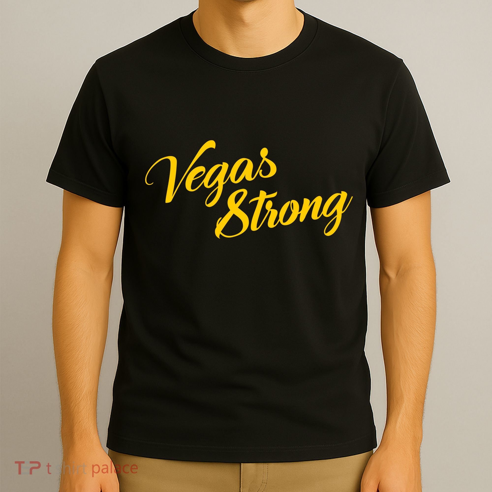 Vegas Strong Gold Script T-Shirt