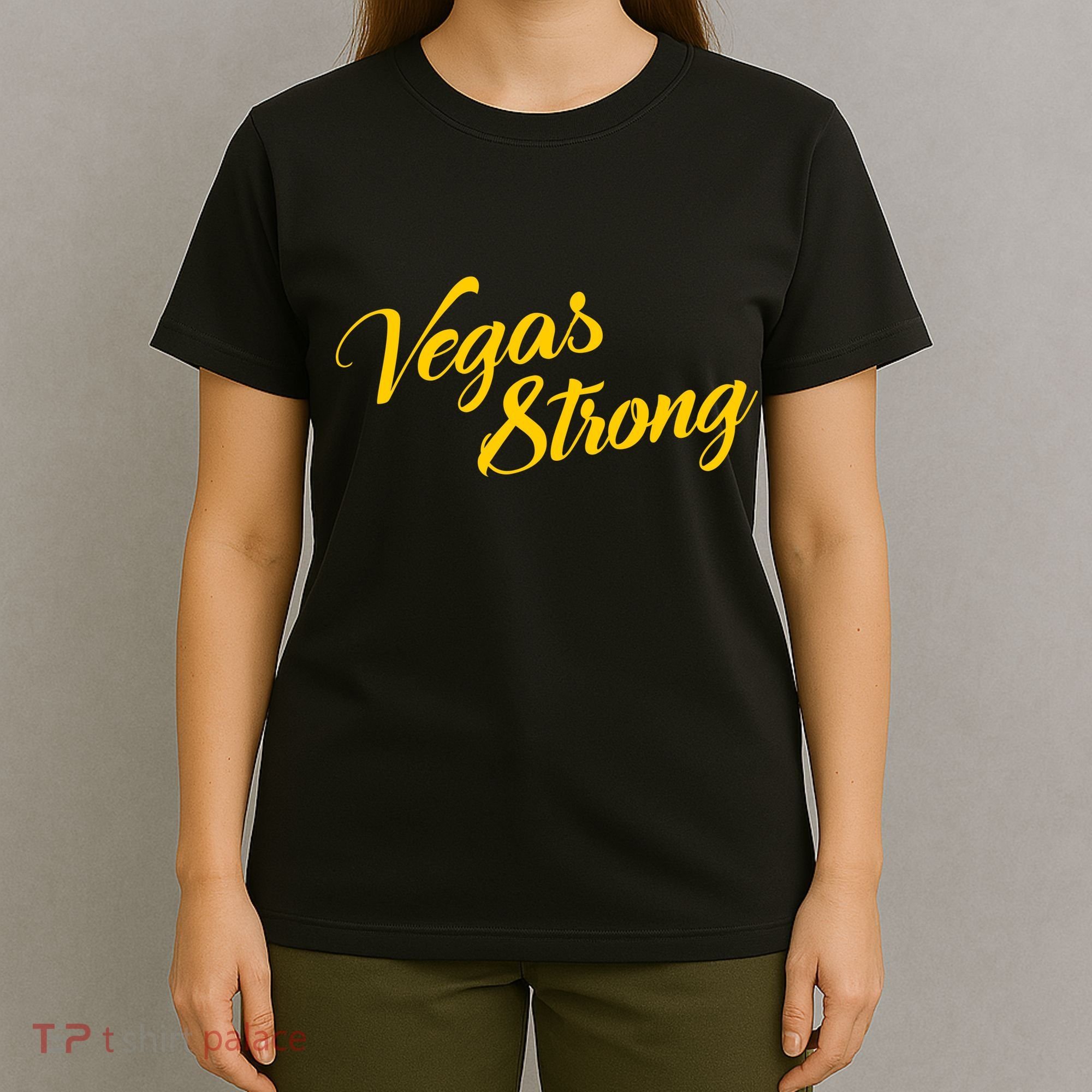 Vegas Strong Gold Script T-Shirt