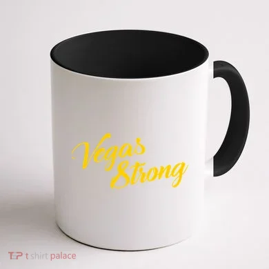 Vegas Strong Gold Script Coffee Mug back