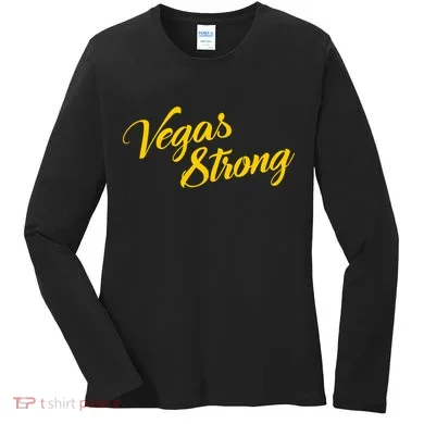 Vegas Strong Gold Script Women's Long Sleeve Shirt