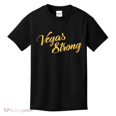 Vegas Strong Gold Script Kids T-Shirt