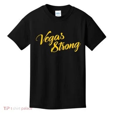 Vegas Strong Gold Script Kids T-Shirt