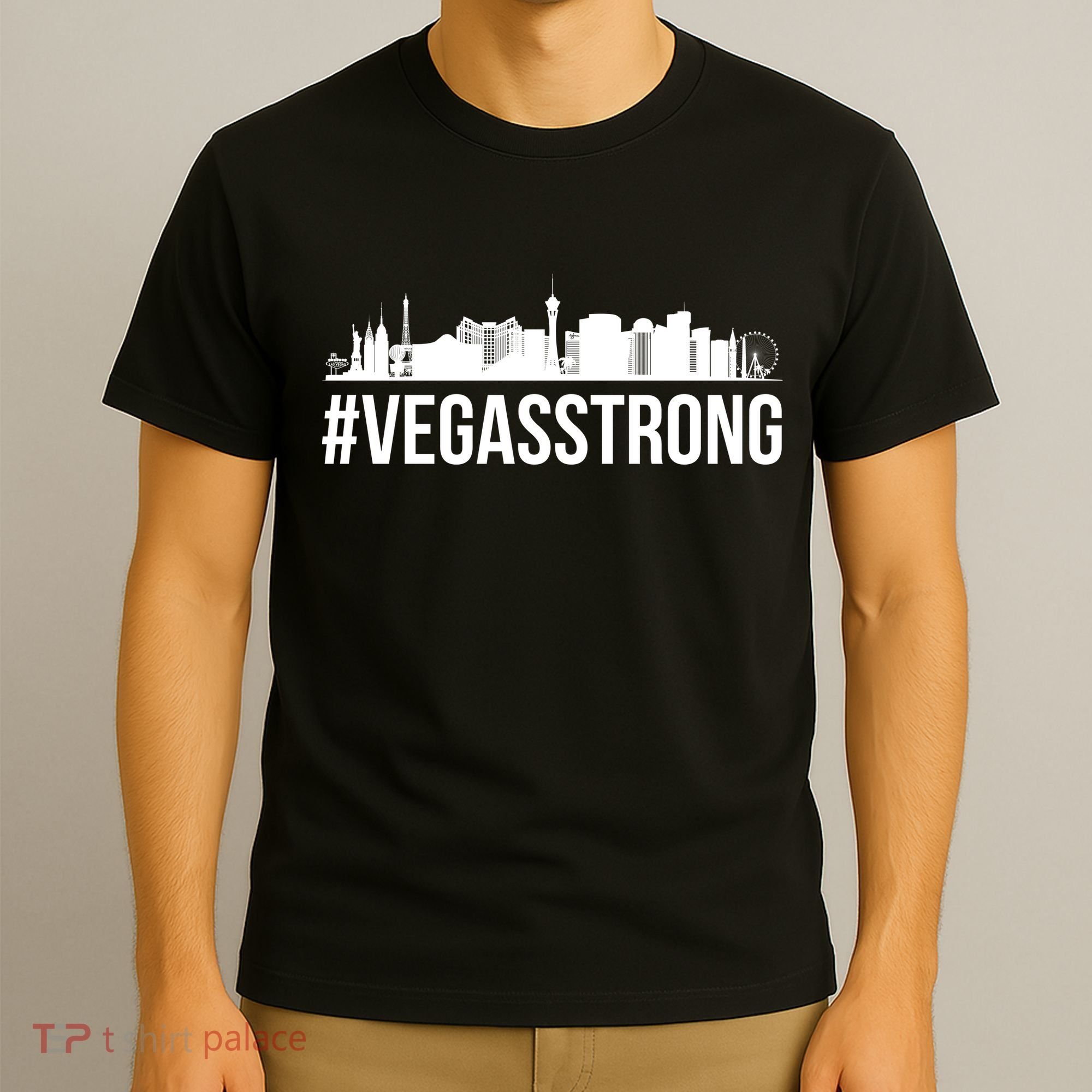 Vegas Strong Hastag #vegasstrong Skyline T-Shirt
