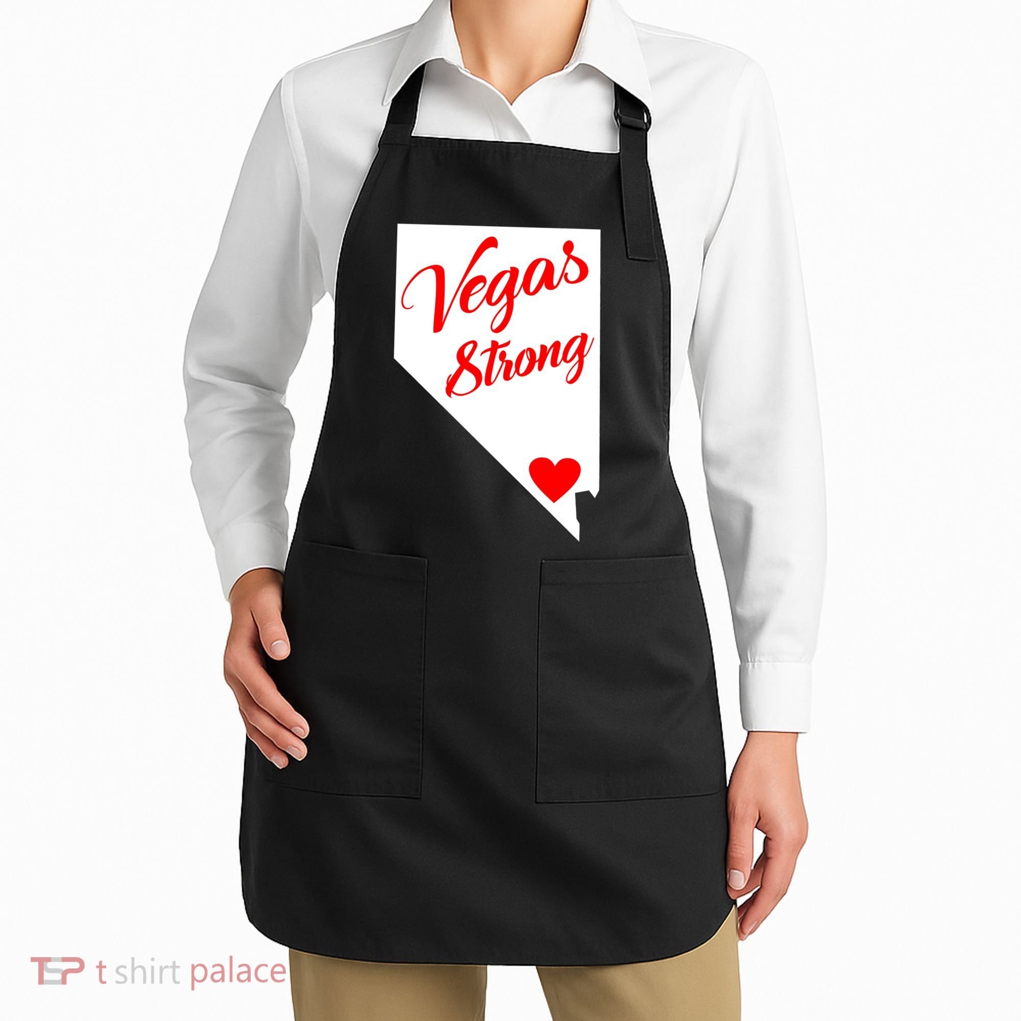 Vegas Strong Nevada Heart Script Apron