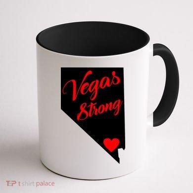 Vegas Strong Nevada Heart Script Coffee Mug back