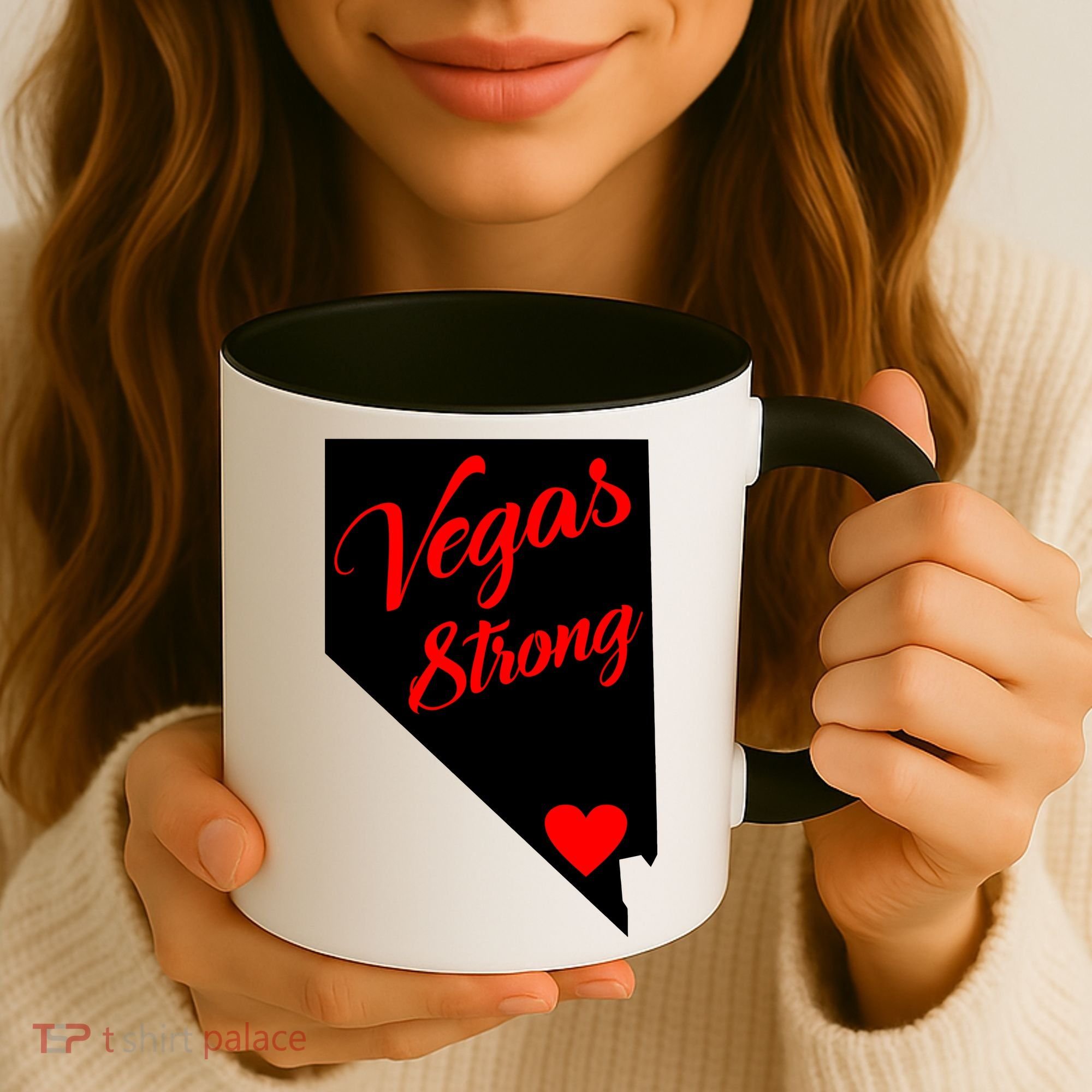 Vegas Strong Nevada Heart Script Coffee Mug