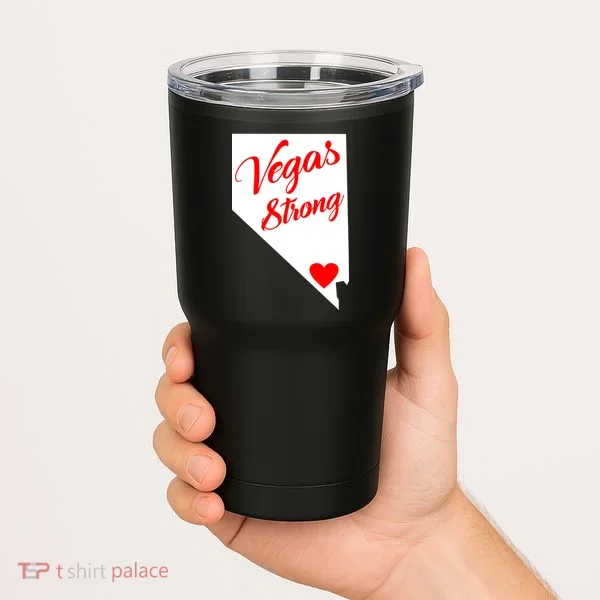 Vegas Strong Nevada Heart Script Tumbler