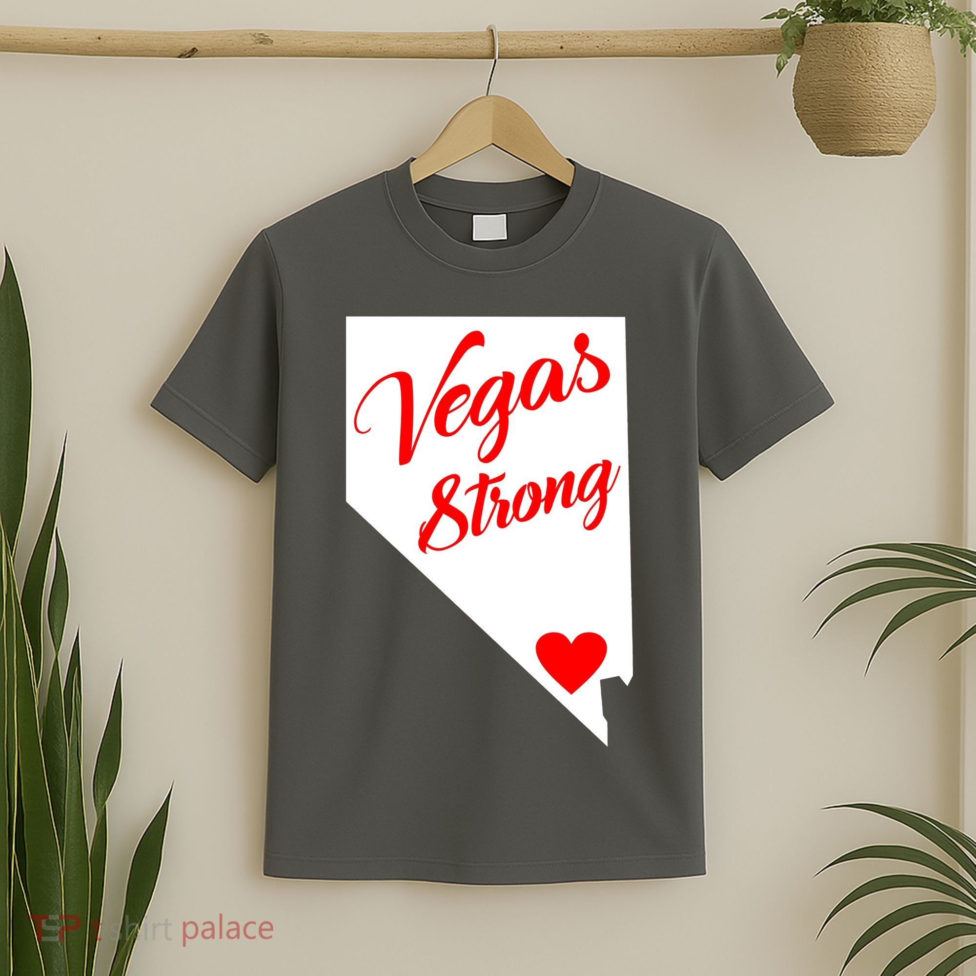 Vegas Strong Nevada Heart Script T-Shirt