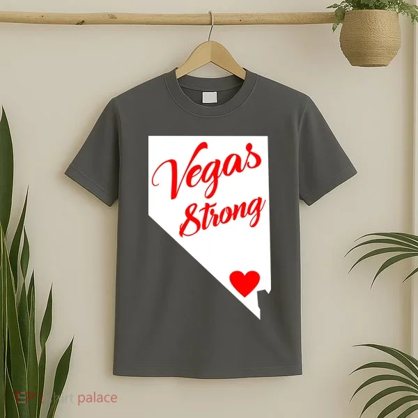 Vegas Strong Nevada Heart Script T-Shirt