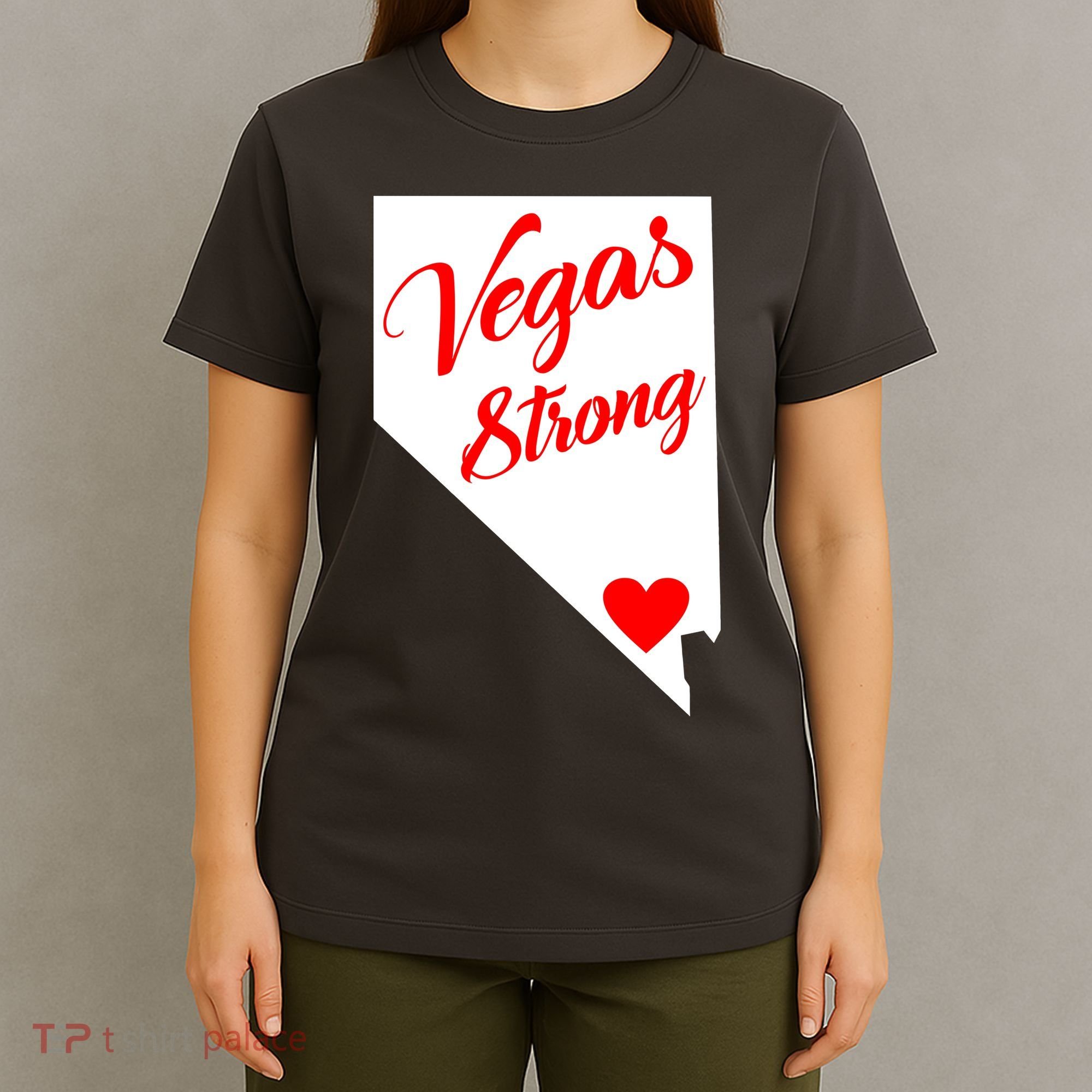 Vegas Strong Nevada Heart Script T-Shirt