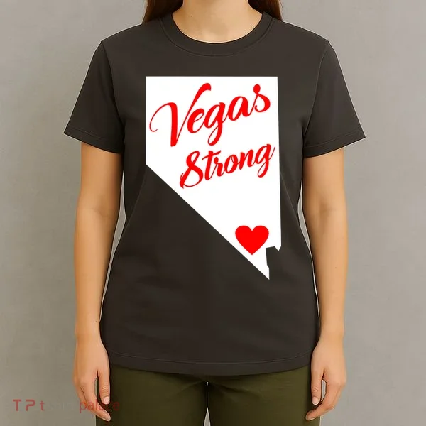 Vegas Strong Nevada Heart Script T-Shirt