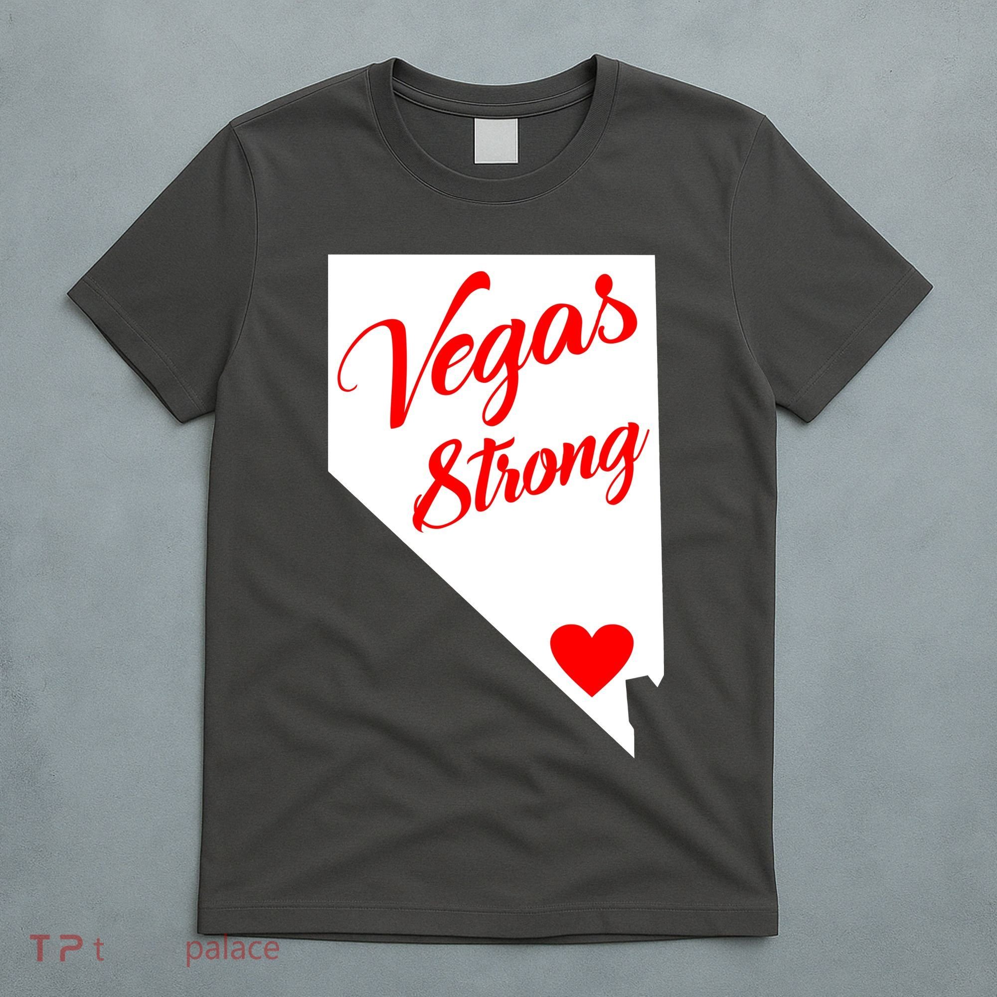 Vegas Strong Nevada Heart Script T-Shirt