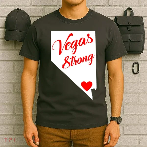 Vegas Strong Nevada Heart Script T-Shirt