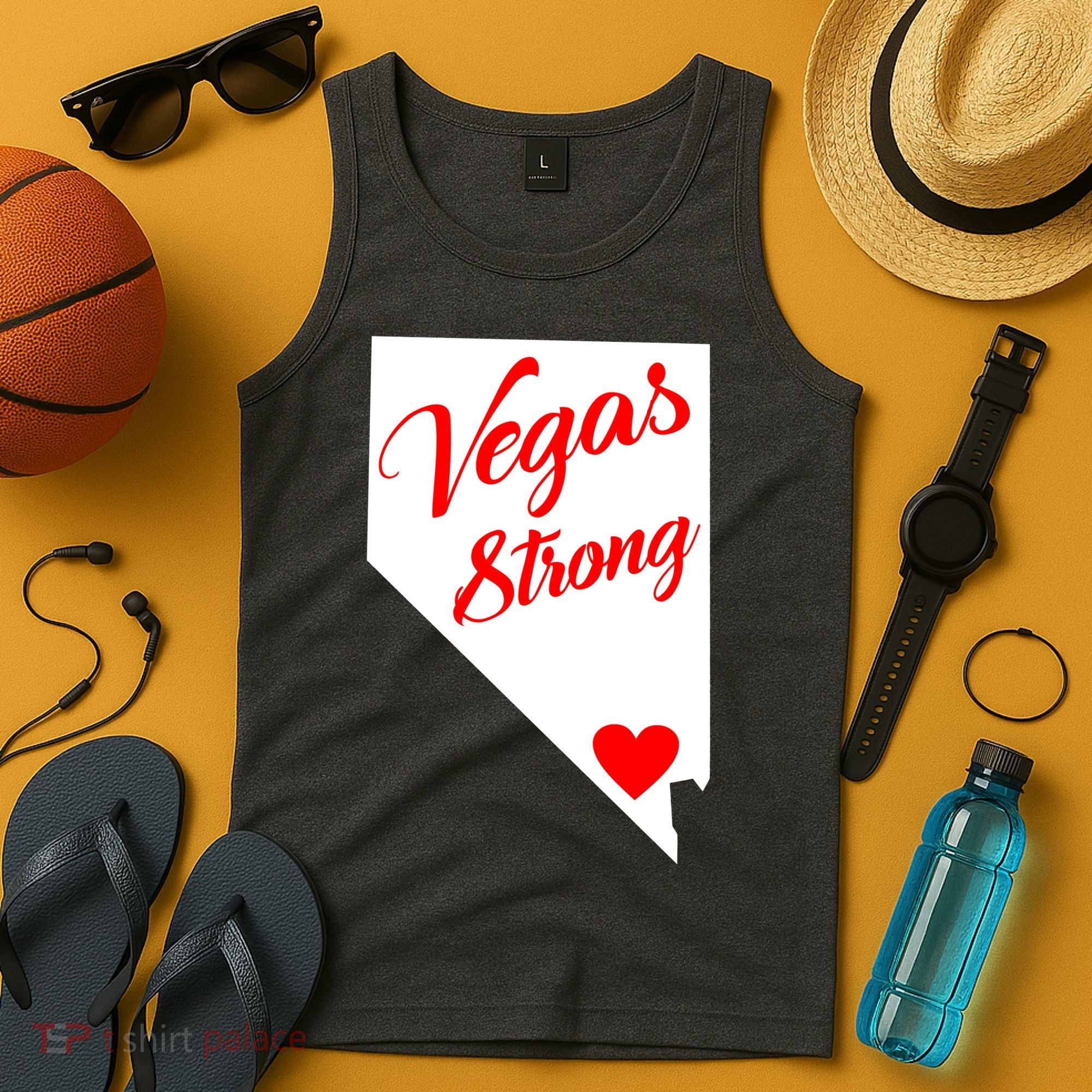 Vegas Strong Nevada Heart Script Tank Top