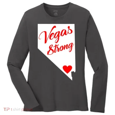 Vegas Strong Nevada Heart Script Women's Long Sleeve Shirt