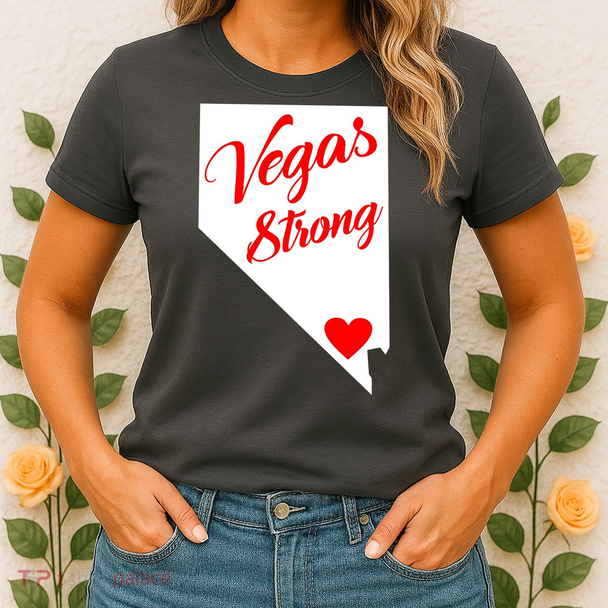 Vegas Strong Nevada Heart Script Women's T-Shirt