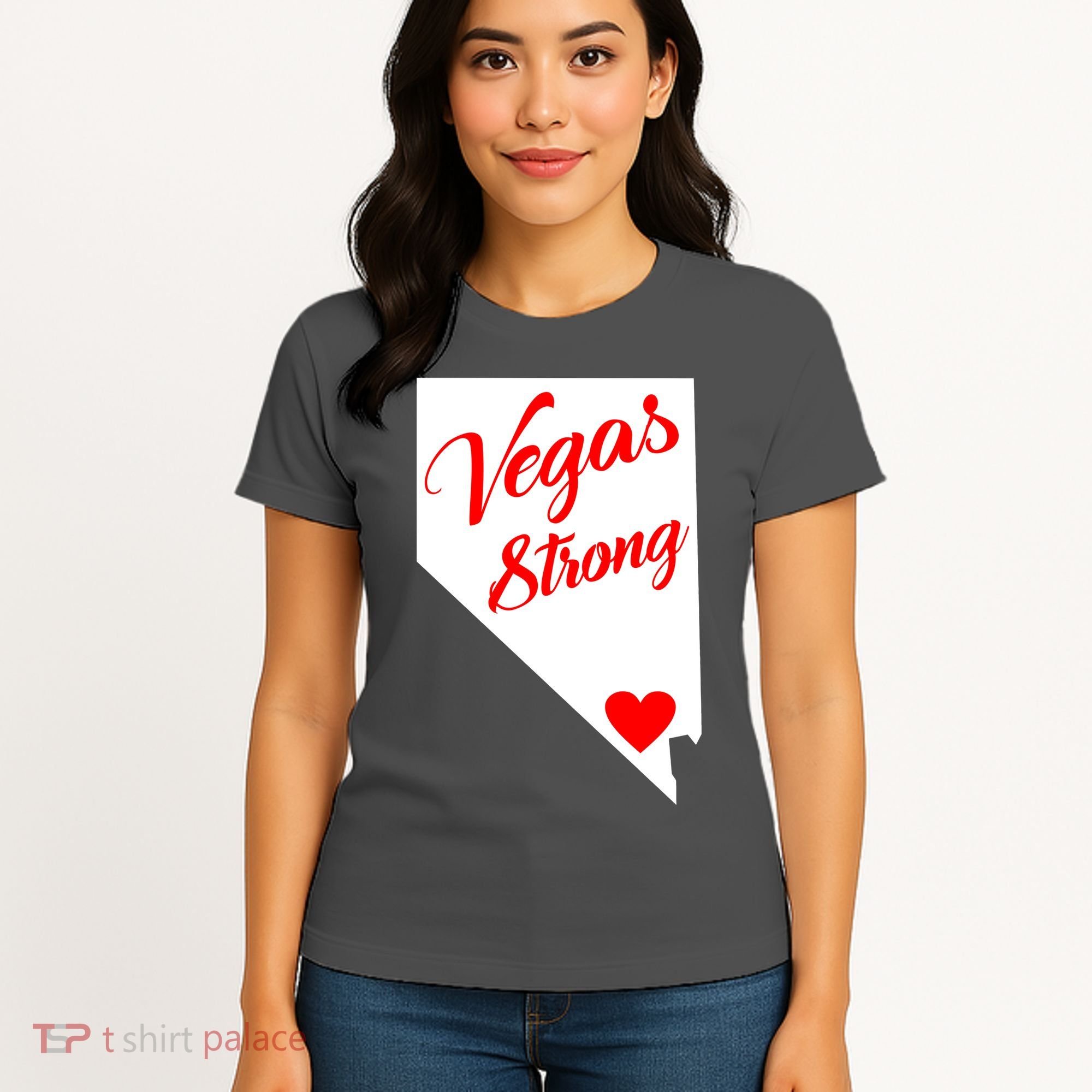 Vegas Strong Nevada Heart Script Women's T-Shirt