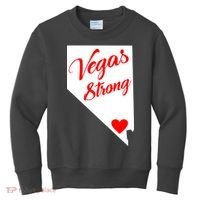 Vegas Strong Nevada Heart Script Kids Sweatshirt thumb 0